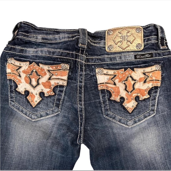 Miss Me Jeans with Cow Print Pocket - Picture 1 of 4